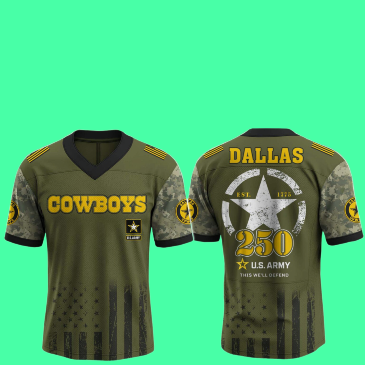2025 Dallas Cowboys U.S Army 250th Birthday Celebration Jersey
