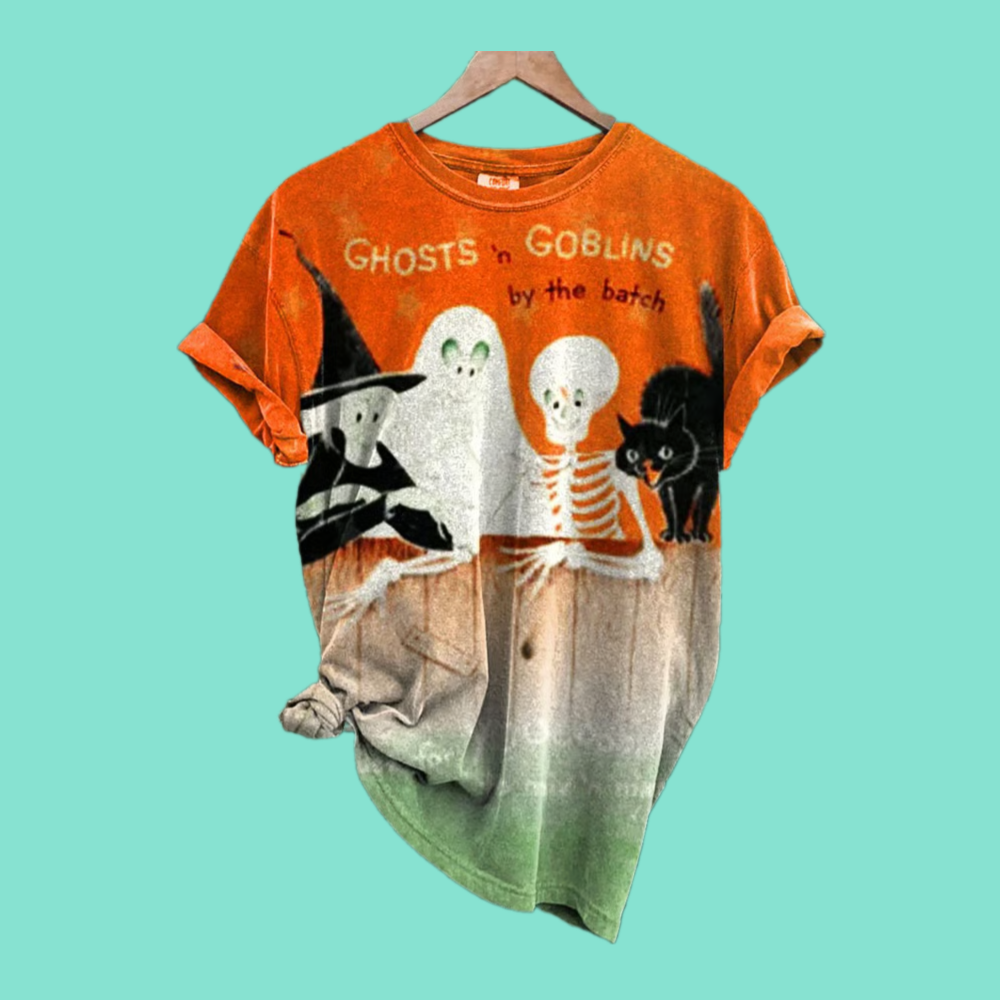 2025 Halloween Ghost n Goblins By The Batch Print T-shirt
