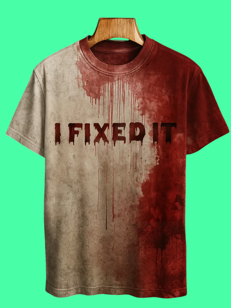 2025 Halloween I Fixed It Bloody Art Print Printed T-shirt