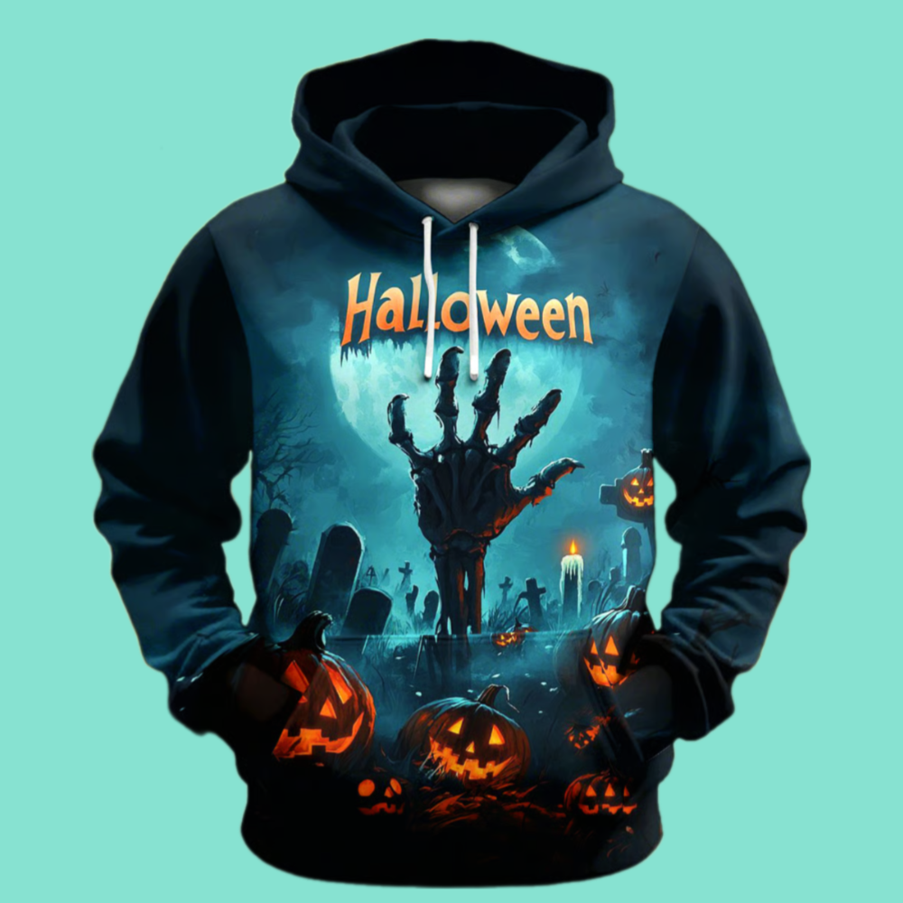 2025 Men's Halloween Print Hoodie
