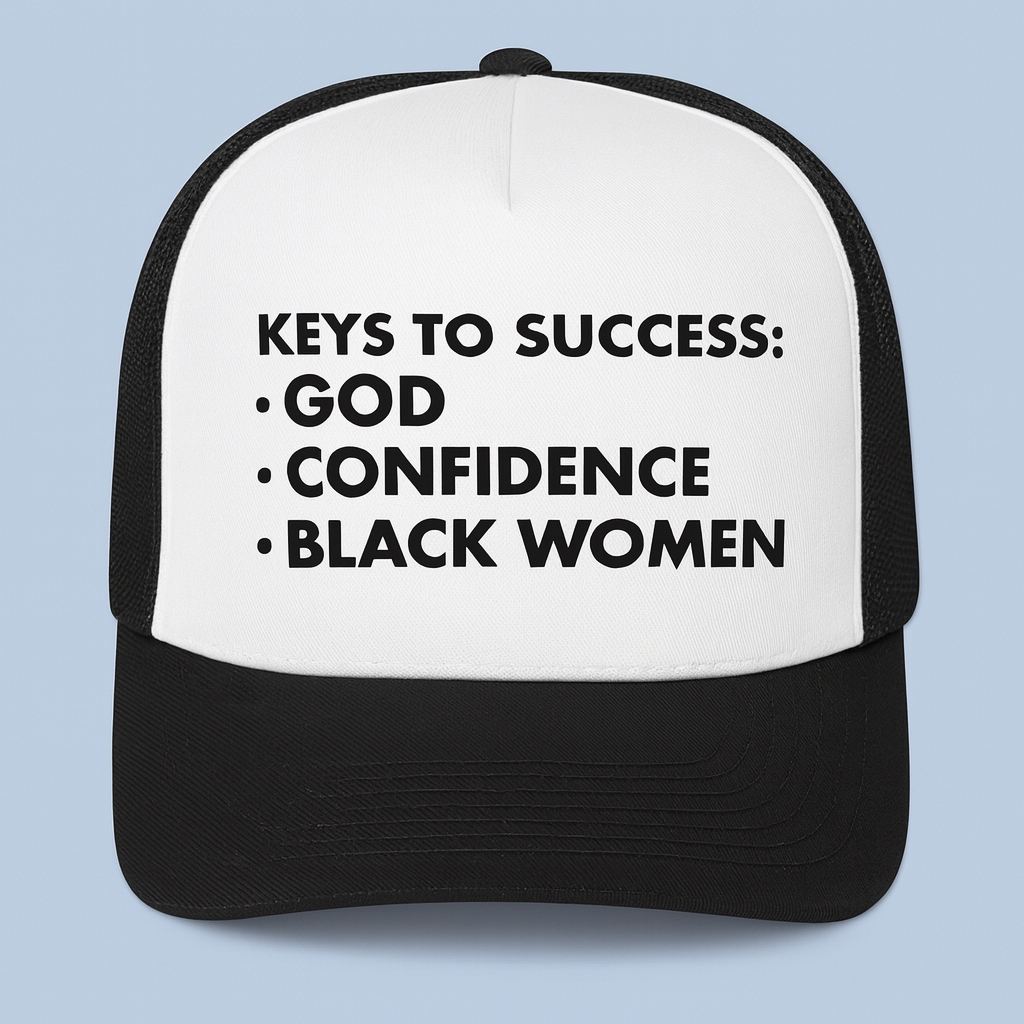 Empowerment and Style with the Keys To Success God Confidence Black Women Hat