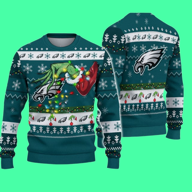 Philadelphia Eagles Grnch Christmas Ugly Sweater 2025