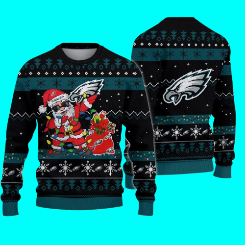 Philadelphia Eagles Santa Claus Ugly Christmas 2025 Sweater