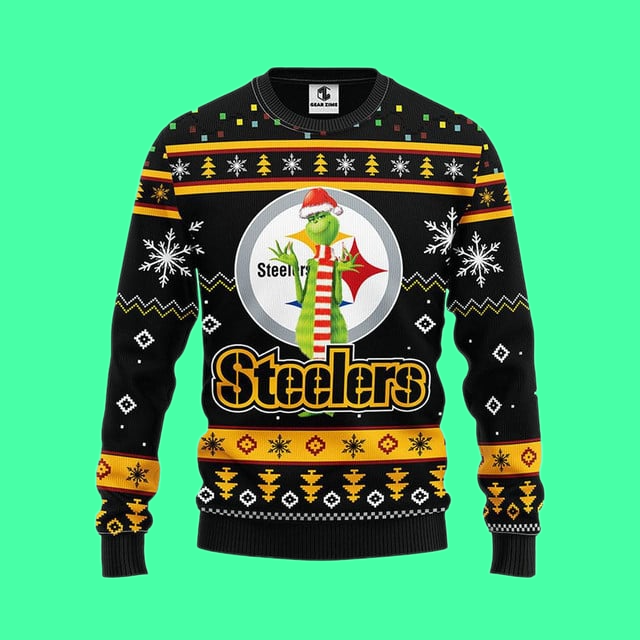 Pittsburgh Steelers Funny Grnch Ugly Christmas Sweater 2025