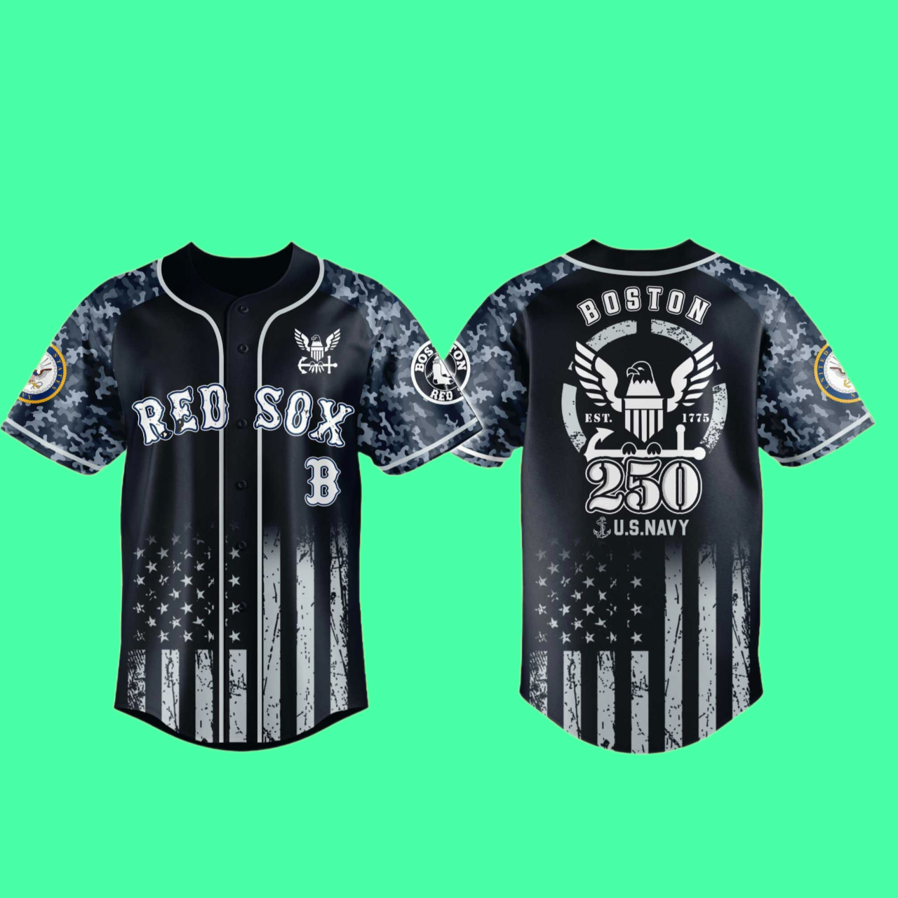 Red Sox 250th US NAVY Jersey 2025