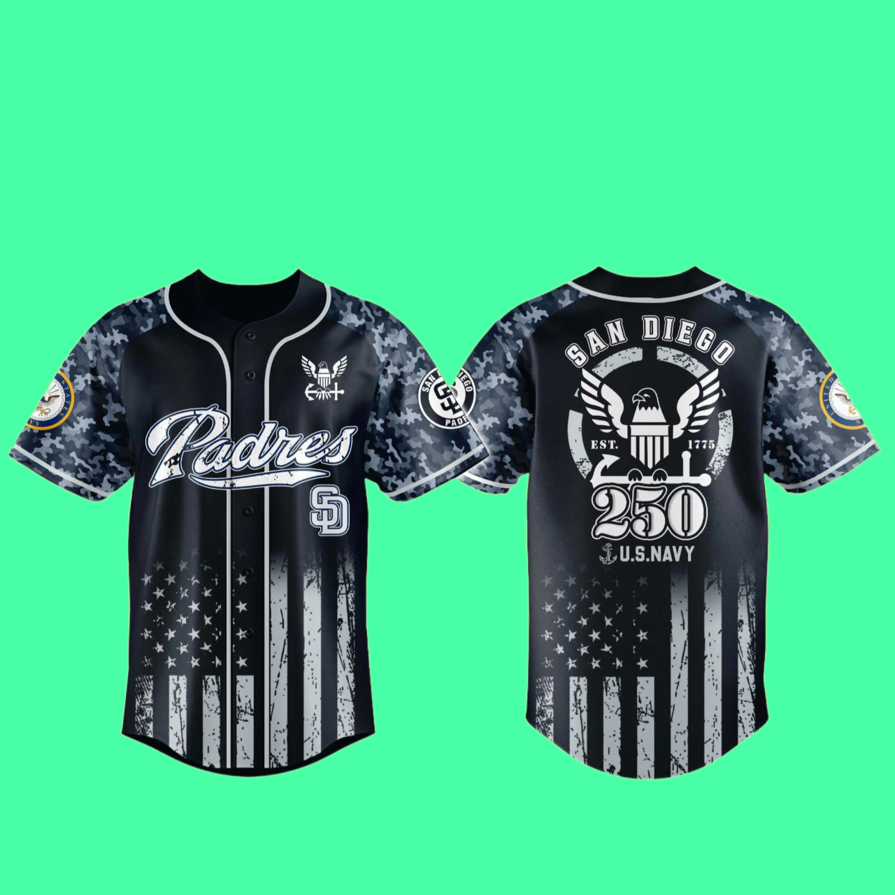 SD Padres 250th US NAVY Jersey 2025