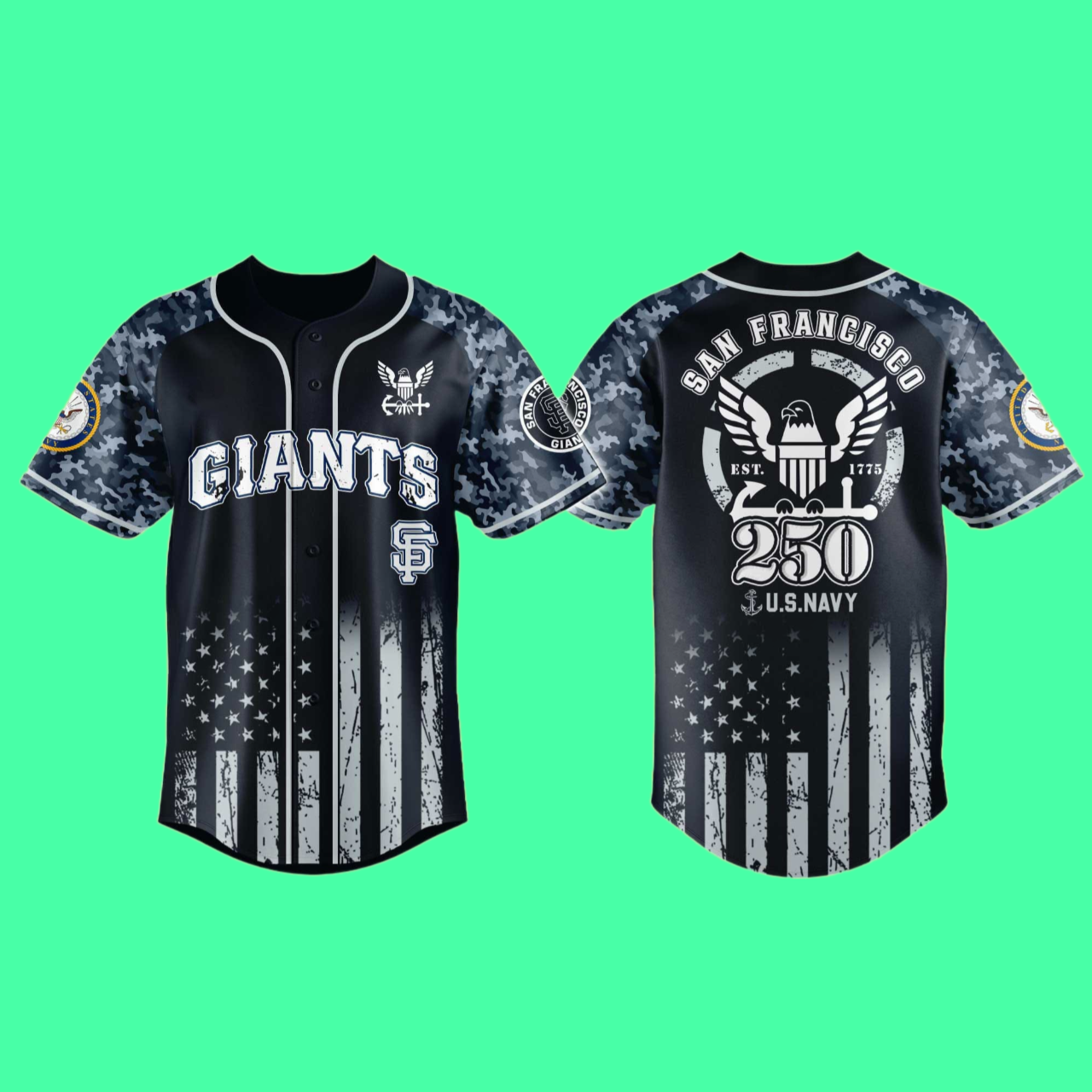 SF Giants 250th US NAVY Jersey 2025