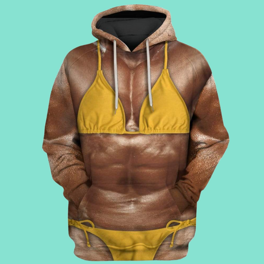 2025 Halloween Funny Lady Bodybuilder Costume Hoodie