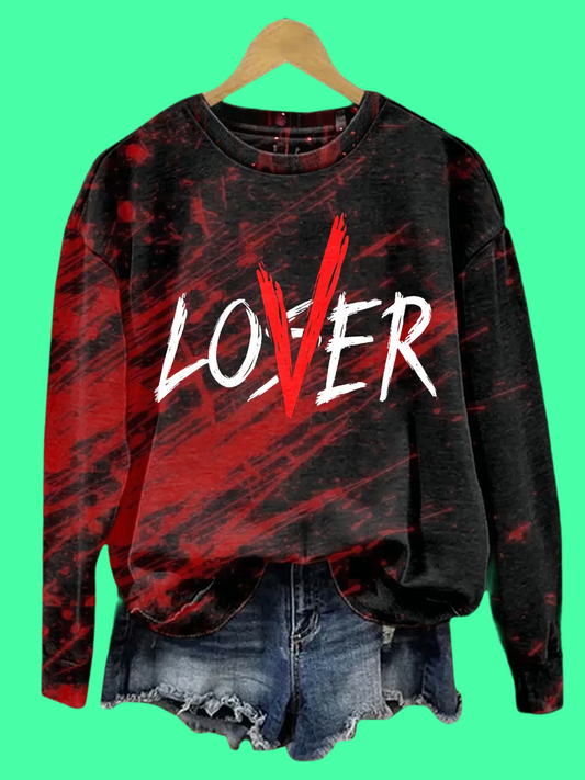 2025 Halloween Horror Bloody Lover Print Sweatshirt