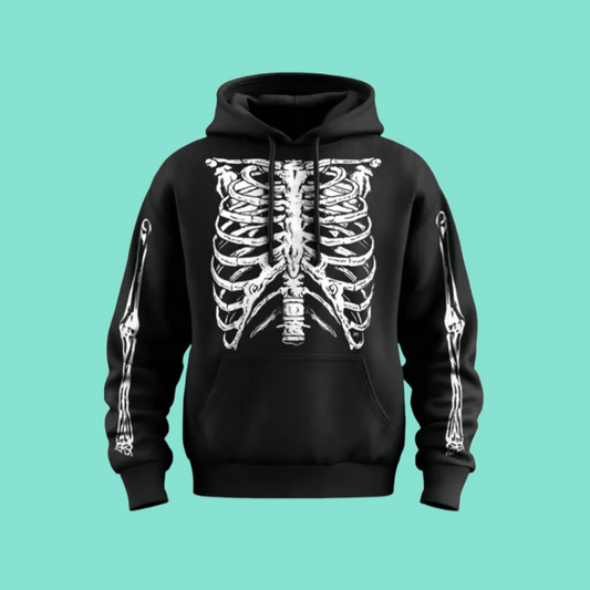 2025 Halloween Men's Halloween Dark Skull Print Hoodie