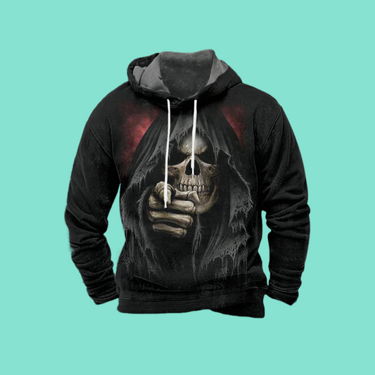 2025 Halloween Men's Halloween Skull Print Hoodie