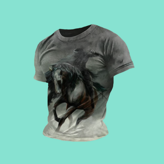 2025 Halloween Men's Headless Horseman Print T-Shirt