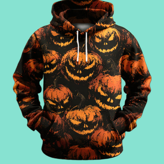 2025 Halloween Men's Party Halloween Pumpkin Hoodie