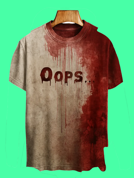 2025 Halloween Oops Bloody Art Print Printed T-shirt