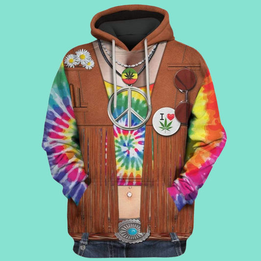 2025 Halloween PEACE LOVE MUSIC Costume Hoodie