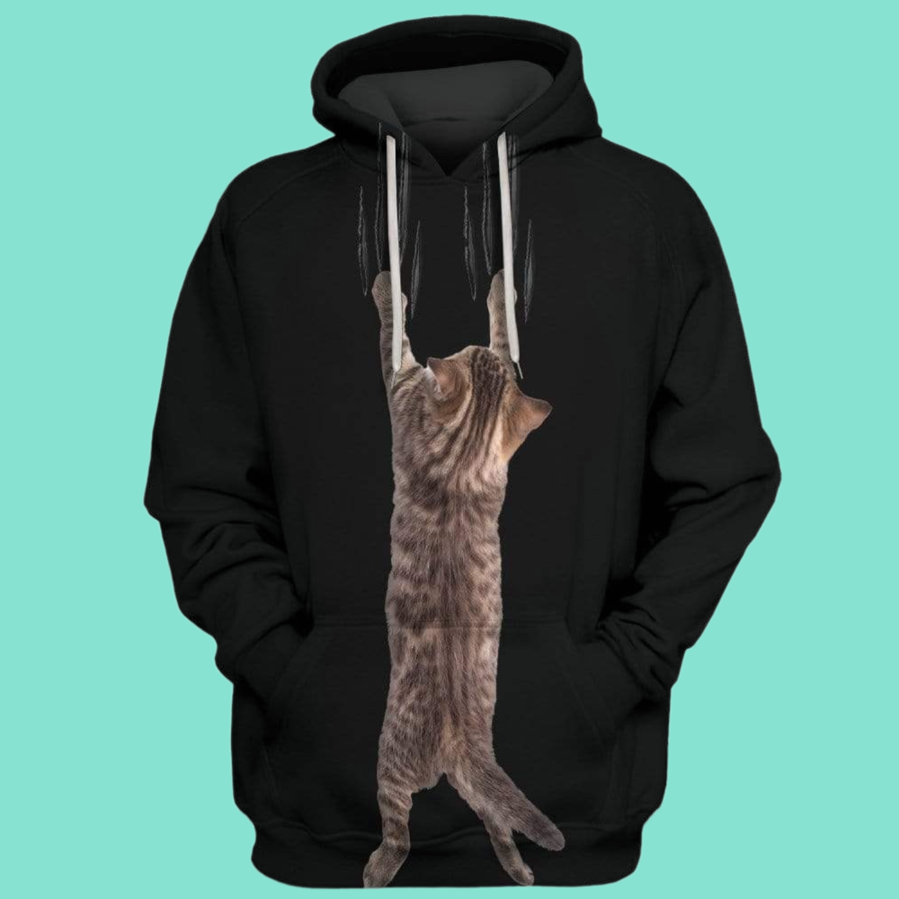2025 Halloween SCRATCHING CAT Costume Hoodie