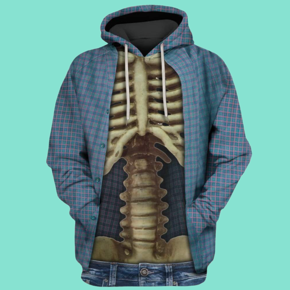 2025 Halloween Skeleton Chest Costume Hoodie