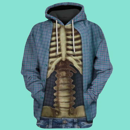 2025 Halloween Skeleton Chest Costume Hoodie