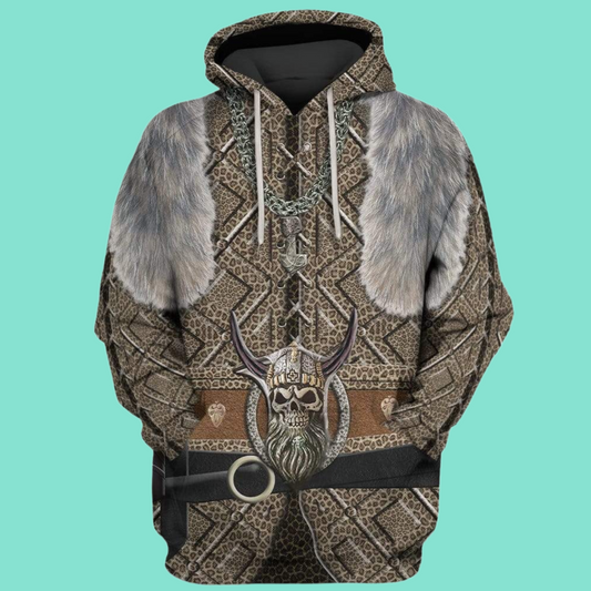 2025 Halloween Viking Costume Hoodie