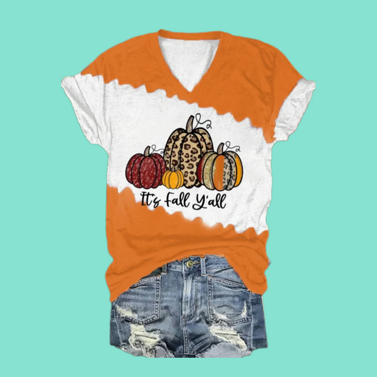 2025 Halloween Women's Pumpkin It's Fall Y'all T-Shirt