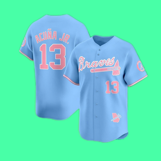 Acuna Jr Braves Pink Bubbleggum 2025 Jersey