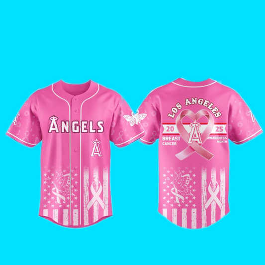 Angels Los Angeles 2025 Special Breast Cancer Awareness Month Jersey And Hat