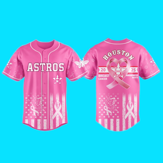 Astros Houston 2025 Special Breast Cancer Awareness Month Jersey