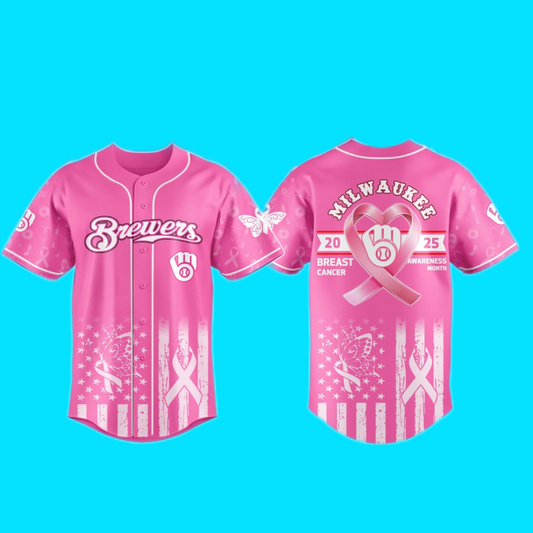 Brewers Milwaukee 2025 Special Breast Cancer Awareness Month Jersey