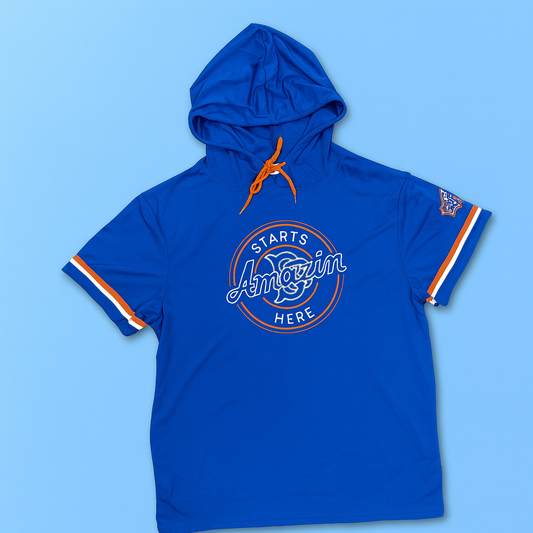 Brooklyn Cyclones Starts Amazin Here Short Sleeve Hoodie