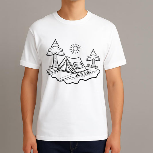 Camping Coloring And Painting Yourself Coloring Shirt