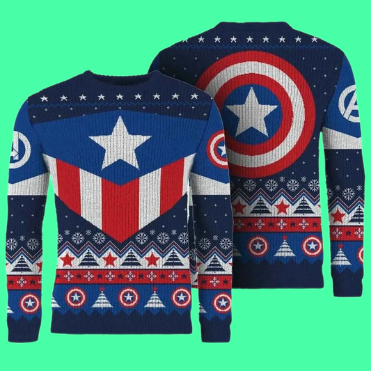 Captain America Christmas 2025 Ugly Sweater