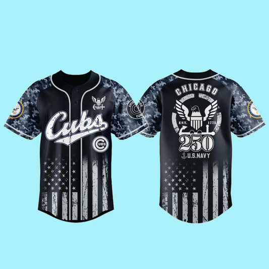 Cubs 250th US NAVY Jersey 2025