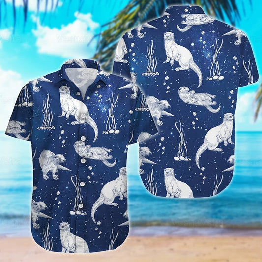 Cute Sea Otter Hawaiian Shirt