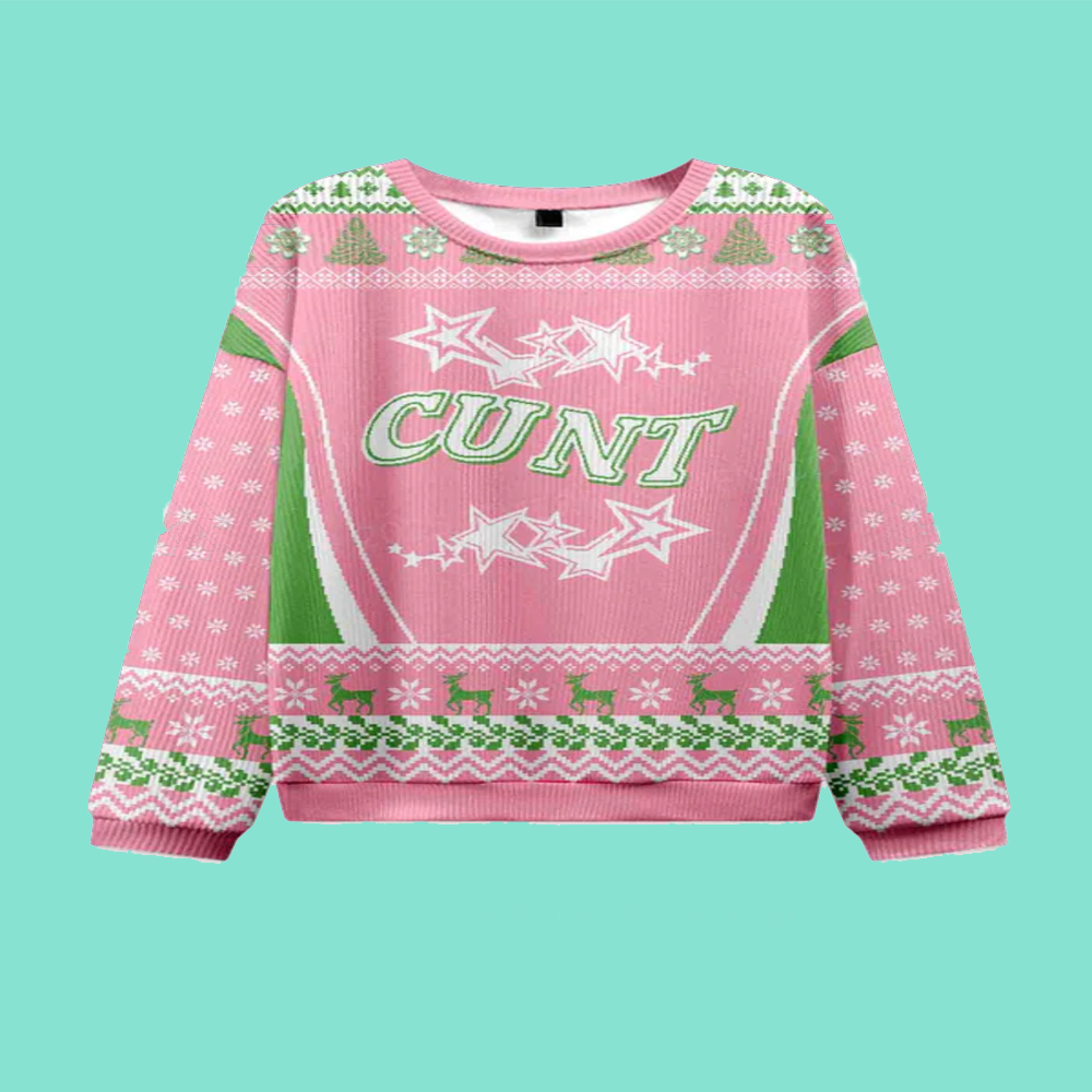 Cxxt Stars Y2K Christmas Knit Sweatshirt