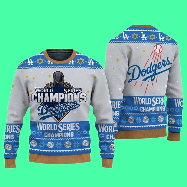 Dodgers World Series Champions Ugly Christmas Sweater