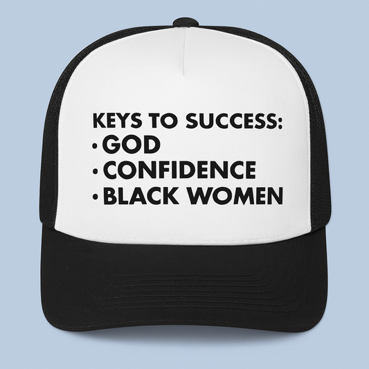 Empowerment and Style with the Keys To Success God Confidence Black Women Hat