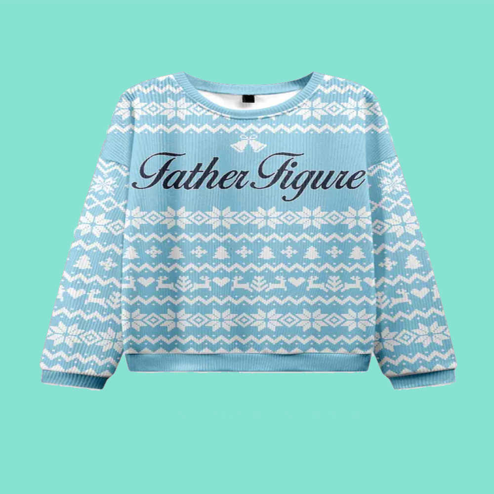 Father Figure Y2K Christmas Knit Sweatshirt
