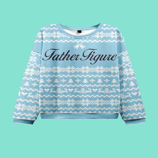 Father Figure Y2K Christmas Knit Sweatshirt