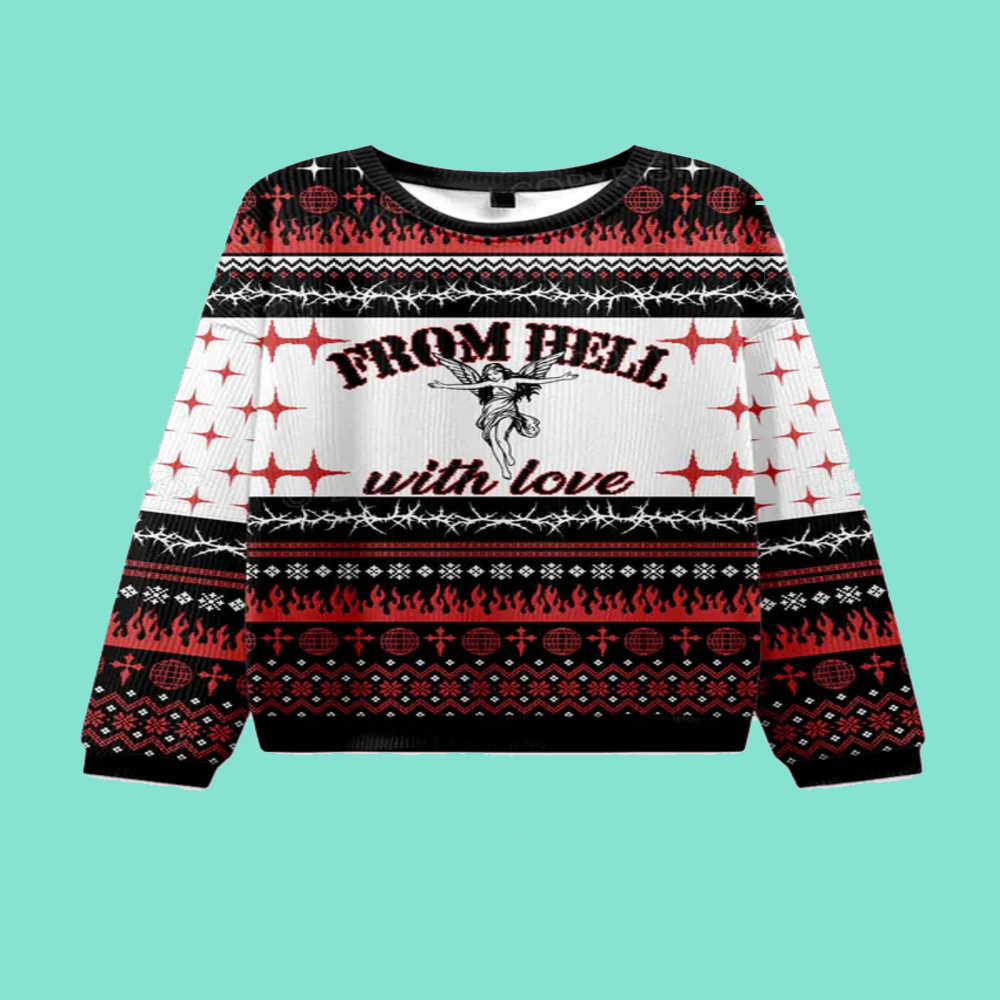 From Hell With Love Y2K Christmas Knit Sweatshirt