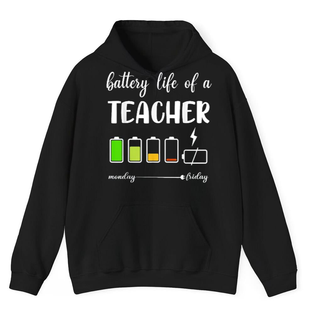 Funny Battery Life Of A Teacher Shirt