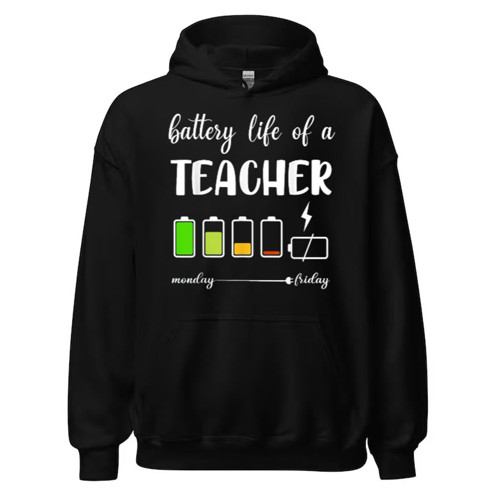 Funny Battery Life Of A Teacher Shirt