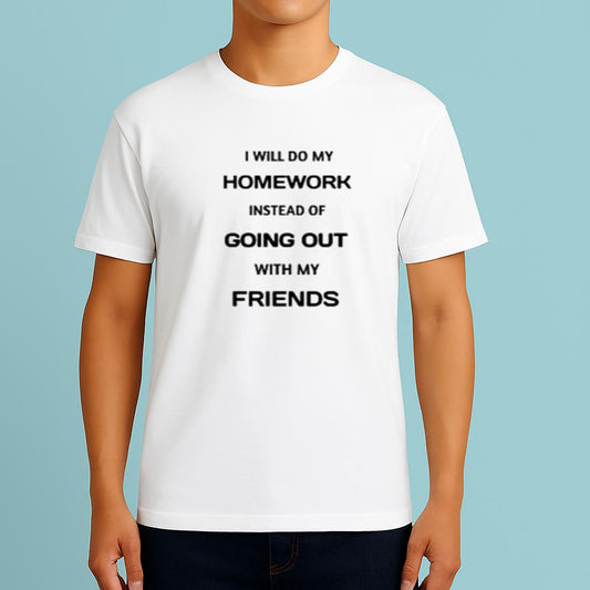 Funny White Lie I Do Homework Instead Of Going Out Shirt