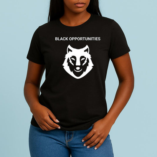 Hawk Newsome Wearing Black Opportunities Shirt