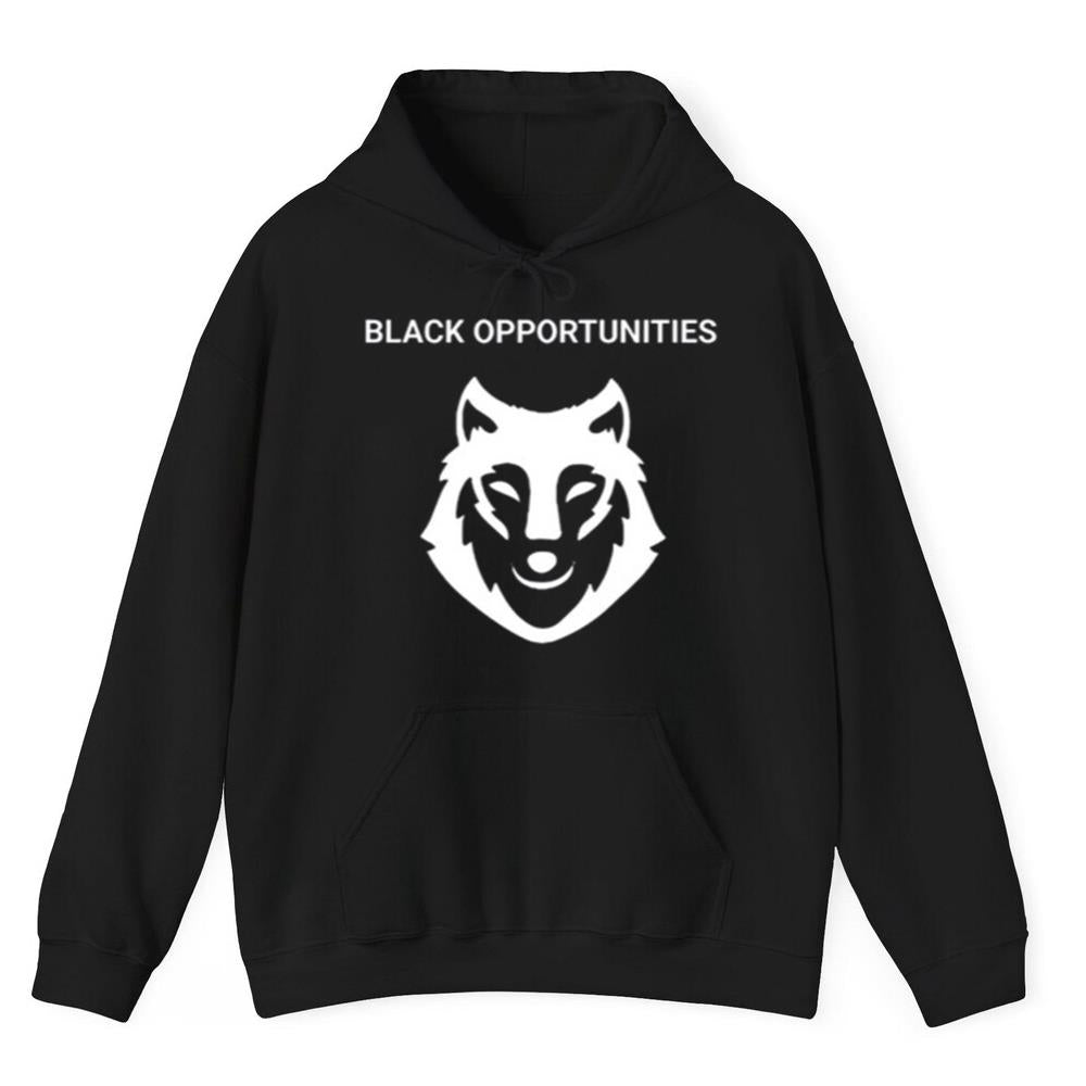 Hawk Newsome Wearing Black Opportunities Shirt