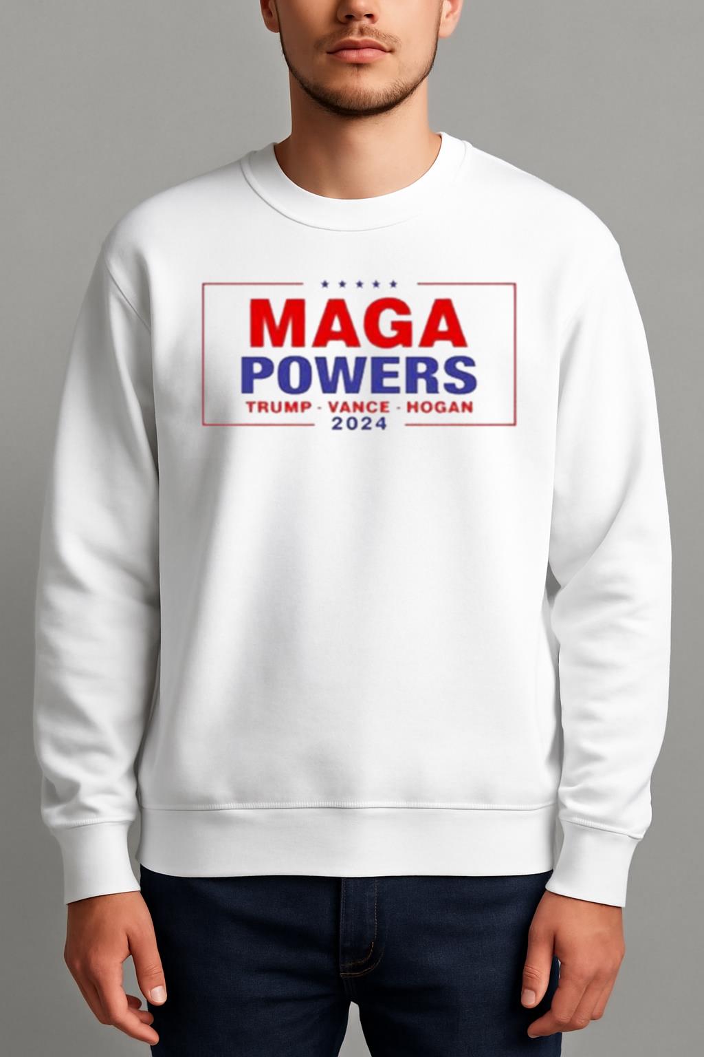 Hulk Hogan Wearing Maga Powers Trump Vance Hogan 2024 Shirts