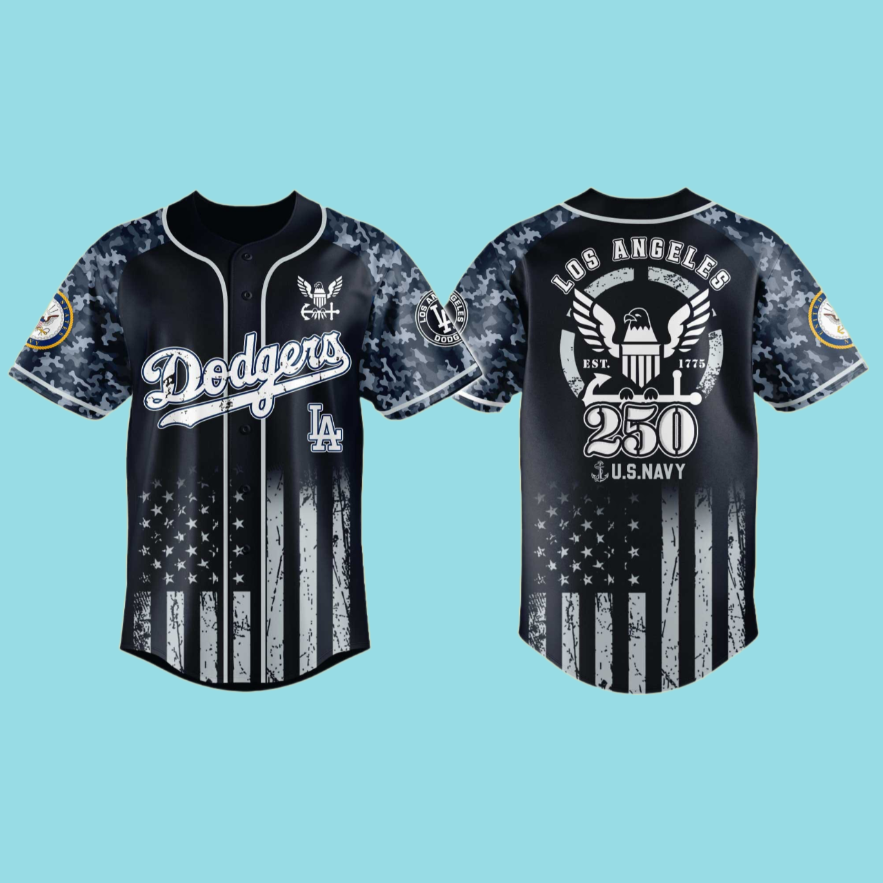 LA Dodgers 250th US NAVY Jersey 2025