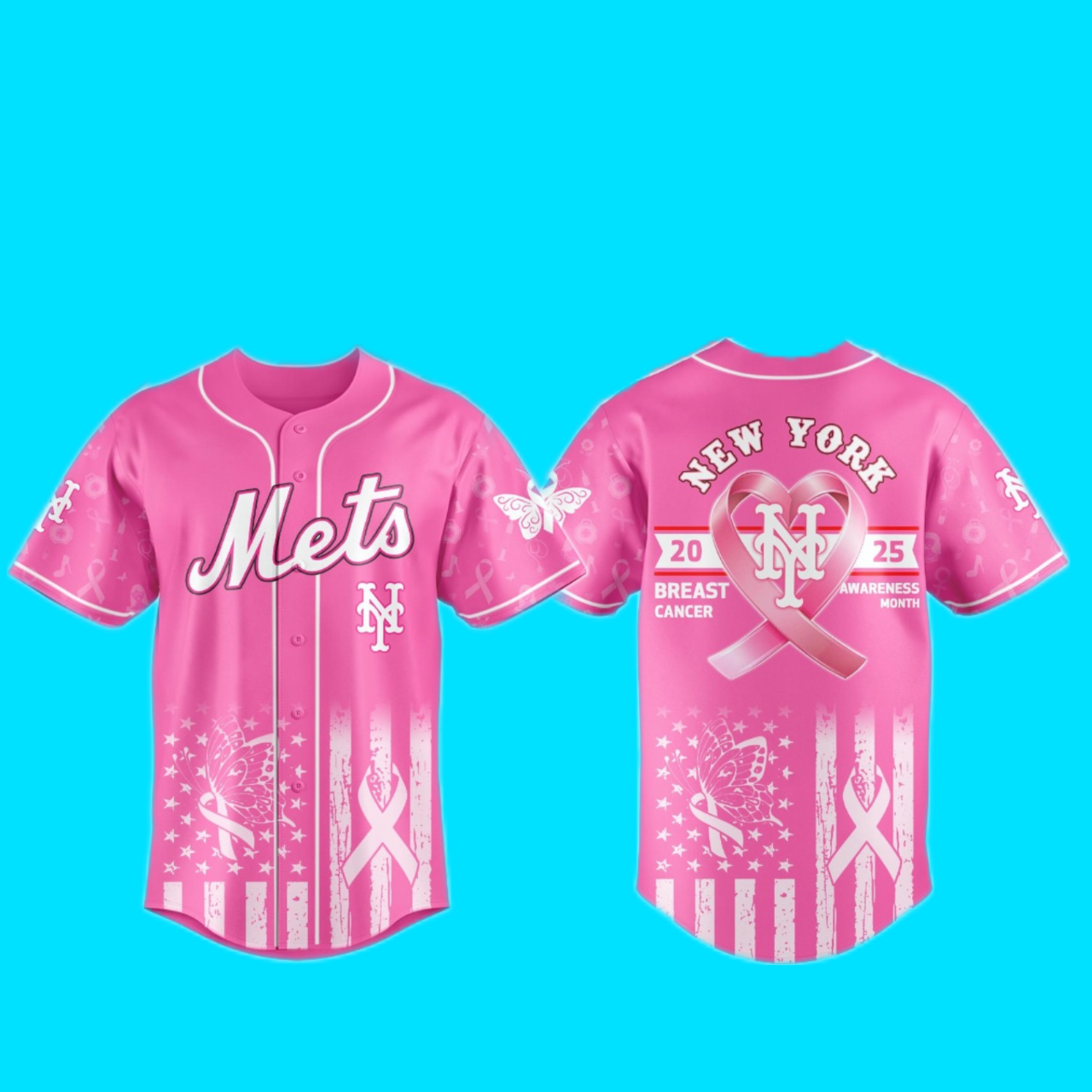 Mets New York 2025 Special Breast Cancer Awareness Month Jersey