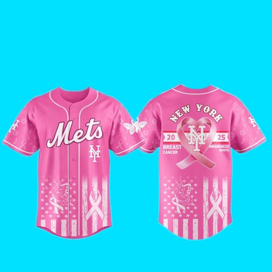 Mets New York 2025 Special Breast Cancer Awareness Month Jersey