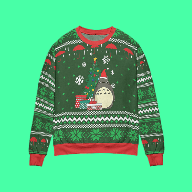 My Neighbor Totoro Green Ugly Christmas Sweater