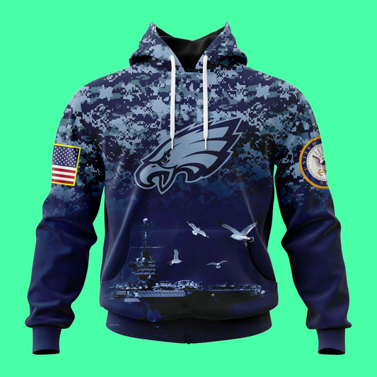 Philadelphia Eagles US Navy 250th Birthday Hoodie